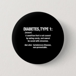 Diabetes type 1 T1D Diabetici Leuke Definitie Ronde Button 5,7 Cm
