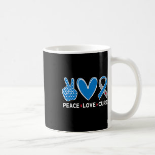 Diabetes Warrior Awareness Blue Peace Love Cure Fa Koffiemok