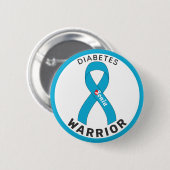 Diabetes Warrior Ribbon White Button (Voorkant /achterkant)