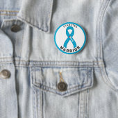Diabetes Warrior Ribbon White Button (In situ)