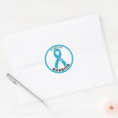 Diabetes Warrior Ribbon White Round Sticker (Envelop)