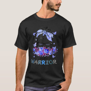 Diabetes Warrior T1d Messy Bun Hair Diabetes Aware T-shirt