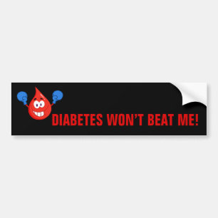 Diabetes zal me niet slaan bumpersticker