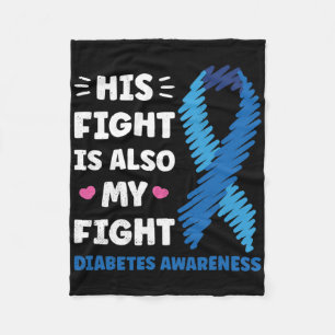 Diabetes Zijn Strijd Is Mijn Strijd Bewustzijn Fleece Deken