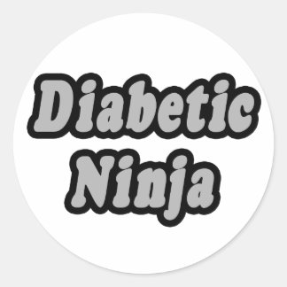 Diabetic Ninja Ronde Sticker