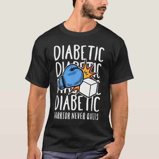 Diabetic Warrior Never Quits T-shirt (Voorkant)