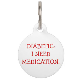 Diabetisch Label voor medische waarschuwingen voor Huisdierpenning