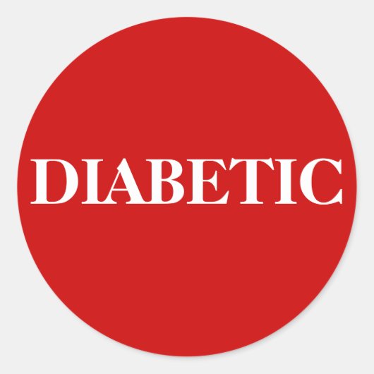 DIABETISCH RONDE STICKER (Voorkant)