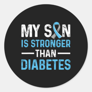 Diabetische ondersteuning ontwerp voor een vader o ronde sticker