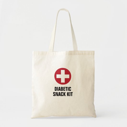 Diabetische snackkit met rood medisch pictogram tote bag (Voorkant)