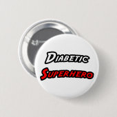Diabetische superheld ronde button 5,7 cm (Voorkant /achterkant)