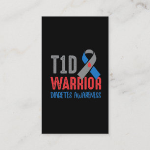 Diabetische T1D Warrior Diabetes Awareness Visitekaartje
