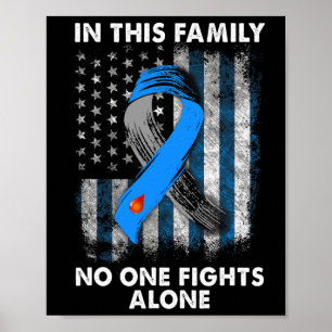 Diabetische Type 1 T1D Diabetes Awareness USA Flag Poster