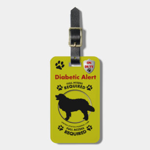 Diabetische waarschuwingshond ID Bagagelabel