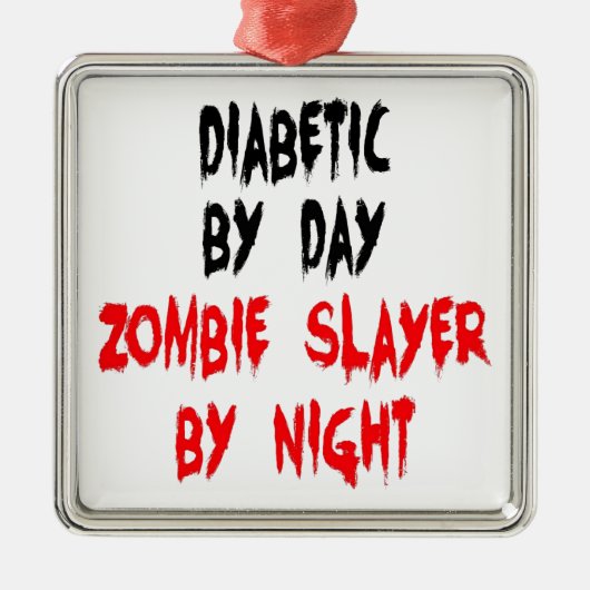 Diabetische zombiedoder metalen ornament (Voorkant)