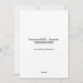 DIABLE Tasmanien cool - Carte animale en voie de d (Dos)