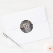 Diablo-Kat Ronde Sticker (Envelop)