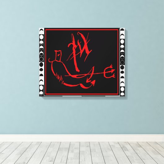 Diablo met Moon Phases Canvas Afdruk (Insitu (Houten vloer))