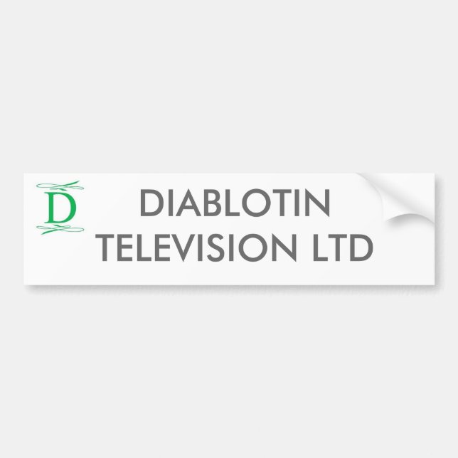 DIABLOTINE TELEVISION LTD BUMPERSTICKER (Voorkant)