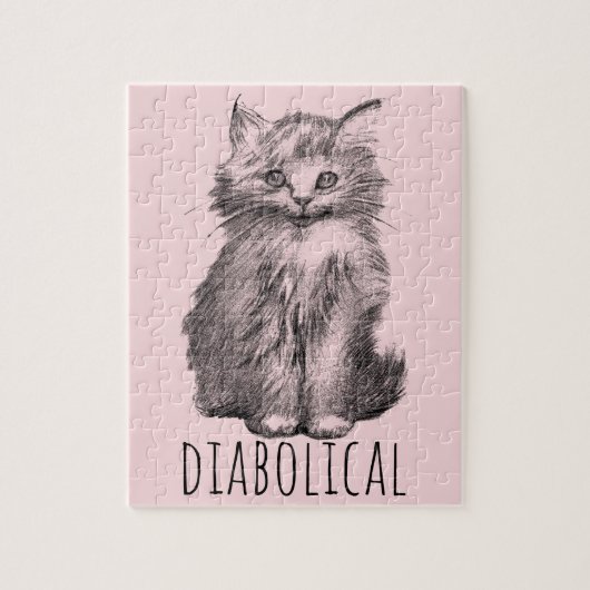 Diabolical Cute Fluffy Kitten Legpuzzel (Verticaal)