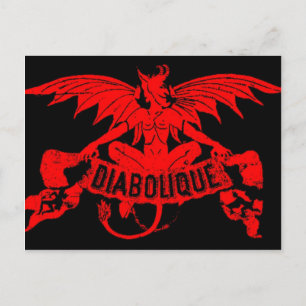 Diabolque Devil Satan  Cigar Label Art Briefkaart