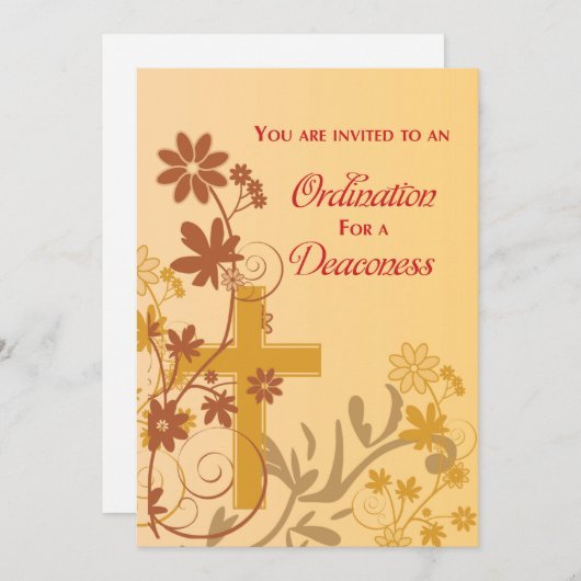 Diacones uitnodiging tot wijding Kruis krullen (Voorkant / Achterkant)