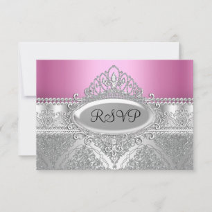 Diadème Diamant & Damassé Argent RSVP Rose