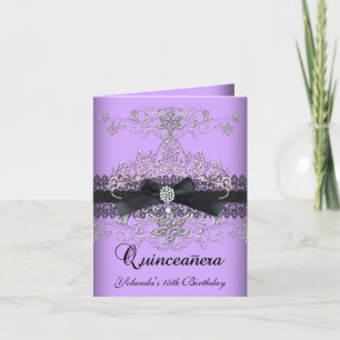 Diadème Paillettes Violet Quinceanera Carte Pliée