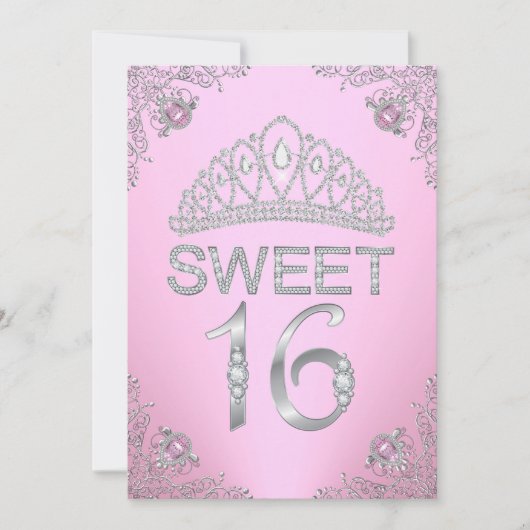Diadème Pretty Pink Diamond Invitation Douce 16 (Devant)
