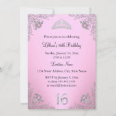 Diadème Pretty Pink Diamond Invitation Douce 16 (Dos)