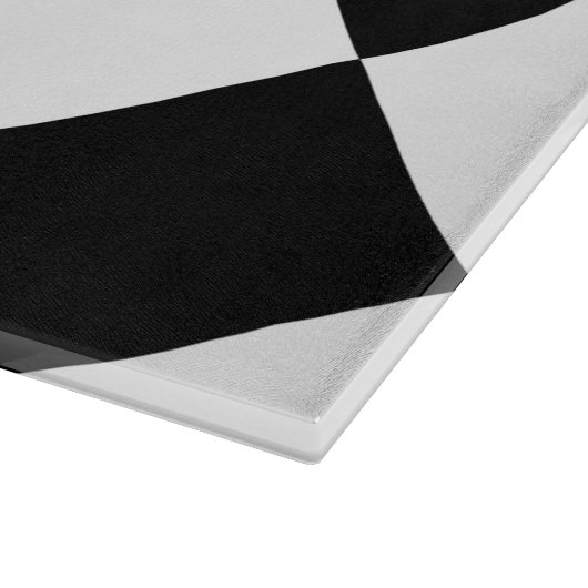 Diag Gecontroleerd Groot - Wit en Zwart Snijplank (Hoek)