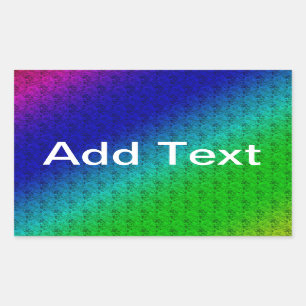 Diag Rainbow Gradient Floral Pattern Blue Green Rechthoekige Sticker
