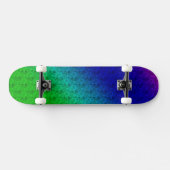 Diag Rainbow Gradient Floral Pattern Blue Green Skateboard (Horizontaal)