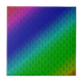 Diag Rainbow Gradient Floral Pattern Blue Green Tegeltje (Voorkant)