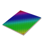 Diag Rainbow Gradient Floral Pattern Blue Green Tegeltje (Zijkant)