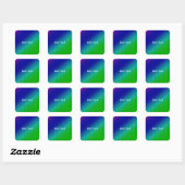 Diag Rainbow Gradient Floral Pattern Blue Green Vierkante Sticker (Vel)