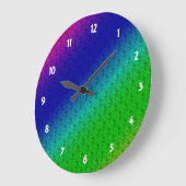 Diag Rainbow Gradient Floral Pattern Blue Grote Klok (Hoek)