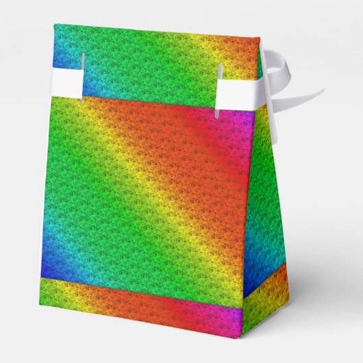 Diag Rainbow Gradient Floral Pattern Green Bedankdoosjes (Achterkant)