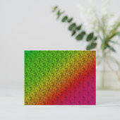 Diag Rainbow Gradient Floral Pattern Green Briefkaart (Staand voorkant)