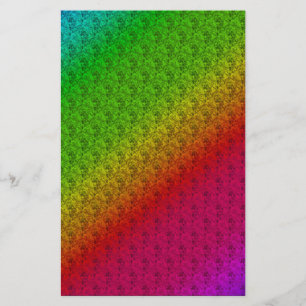 Diag Rainbow Gradient Floral Pattern Green Flyer