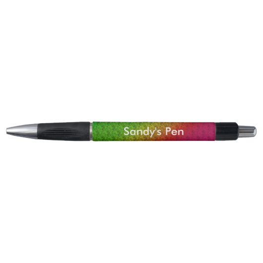 Diag Rainbow Gradient Floral Pattern Green Pen (Voorkant)