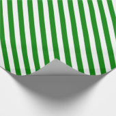 Diag Stripes - Wit en Groen Cadeaupapier (Hoek)
