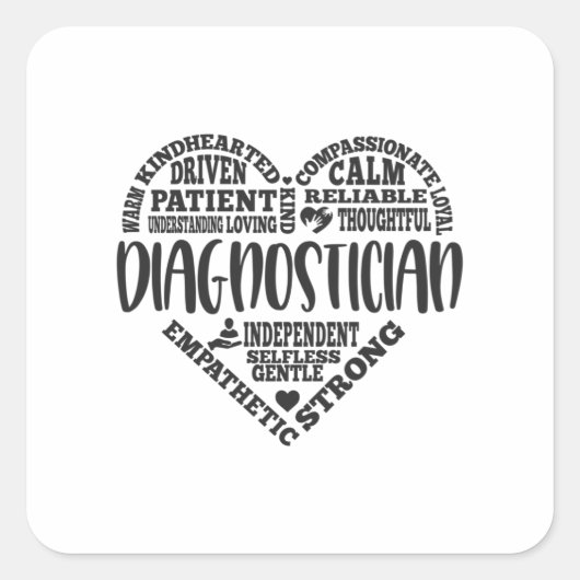 diagnosticus, schooldiagnosticus vierkante sticker (Voorkant)