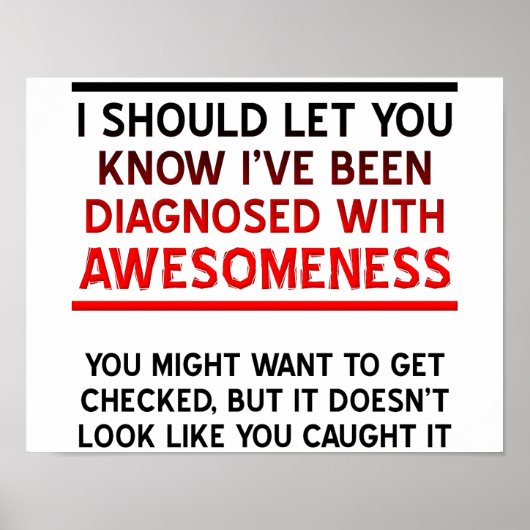 Diagnostiqué avec Affiche de l'Awésomeness (Devant)