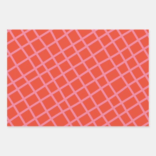 Diagonaal Abstract Gecontroleerd patroon lijnen in Inpakpapier Vel (Voorkant 2)