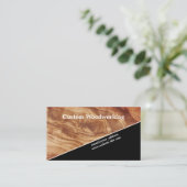 Diagonaal afgewerkt hout timmerwerk beroep visitekaartje (Staand voorkant)