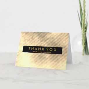 Diagonaal blauw en roze band Modern Dank u Bedankkaart