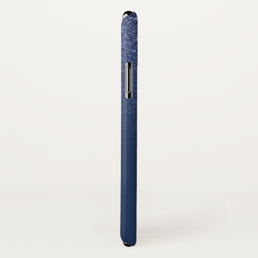 Diagonaal blauw glitter gradiënt Ombre Monogram Case-Mate iPhone Case (Achterkant / rechts)