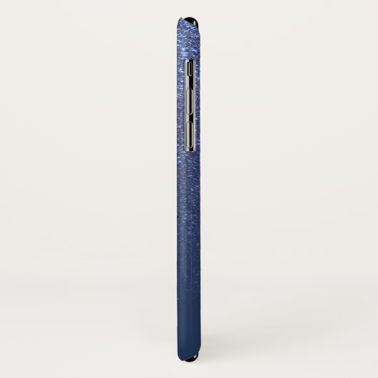 Diagonaal blauw glitter gradiënt Ombre Monogram Case-Mate iPhone Case (Achterkant/links)