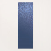 Diagonaal blauw glitter gradiënt Ombre Monogram Yogamat (Achterkant)